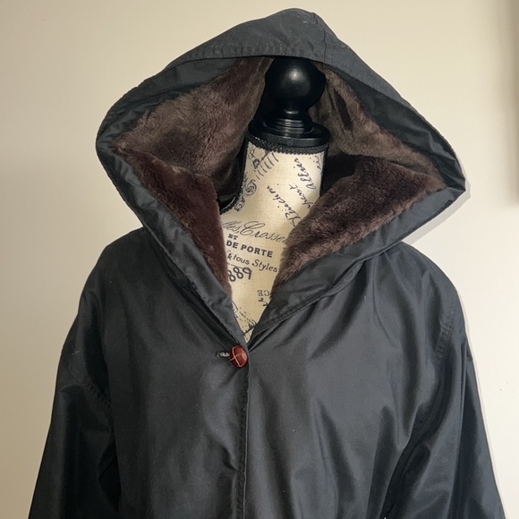 Talbots coat jacket with hood in black Size 8P - Picture 10 of 16
